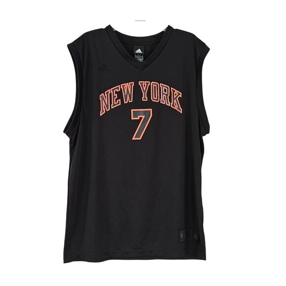Adidas NBA New York Knicks Carmelo Anthony Jersey 7 Mens Large Black Orange - Picture 1 of 9